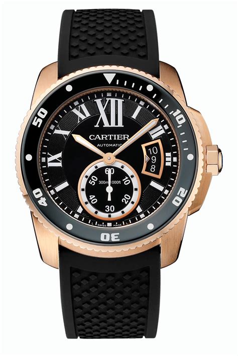 cartier calibre de cartier diver rose gold